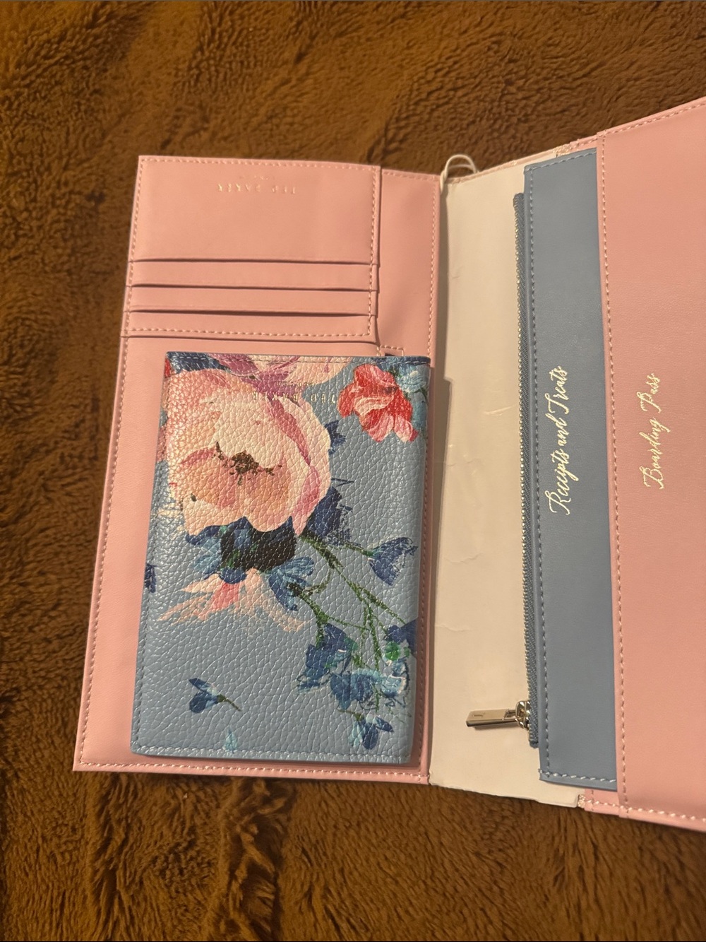 Ted Baker Blue Floral Slim Faux-Leather Wallet - Picture 4 of 7